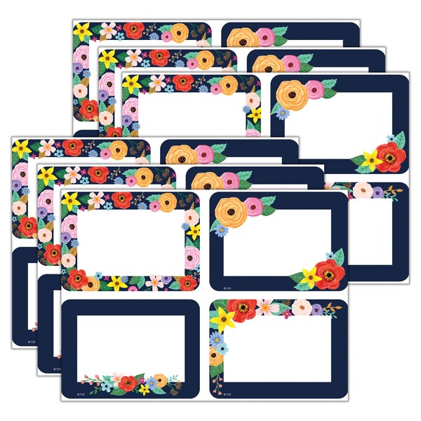 Teacher Created Resources Wildflowers Name Tags/Labels, Multi-Pack, 4 Designs, 216PK 6701 - main